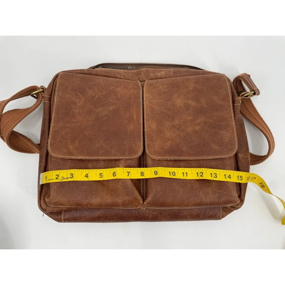 AmeriLeather Messenger Bag Mens Large Brown Leather Crossbody Satchel Vintage